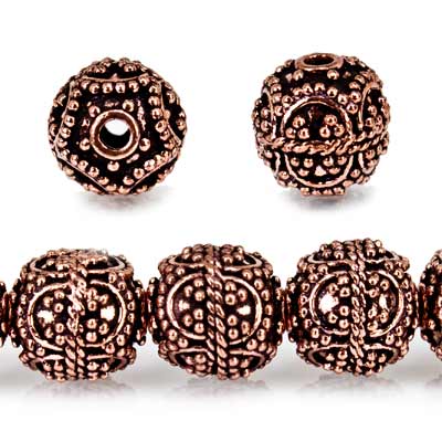 10mm Copper Bead Bead Roval Edwardian 8 inch 18 pcs (ONLINE ORDER ONLY)