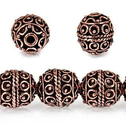 10mm Copper Bead Bead Roval Moroccan Circles 8 inch 18 pcs (ONLINE ORDER ONLY)