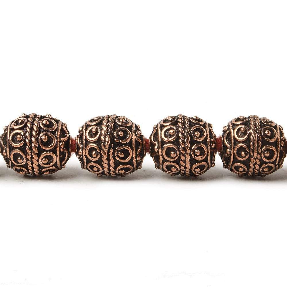 10mm Copper Bead Bead Roval Moroccan Circles 8 inch 18 pcs (ONLINE ORDER ONLY)