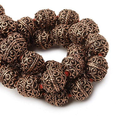 10mm Copper Bead Bead Roval Moroccan Circles 8 inch 18 pcs (ONLINE ORDER ONLY)