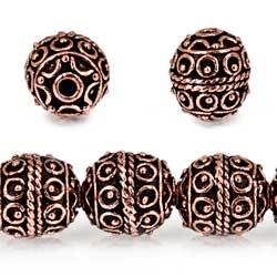 10mm Copper Bead Bead Roval Moroccan Circles 8 inch 18 pcs (ONLINE ORDER ONLY)