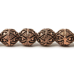 10mm Copper Bead Round Miligrain Triangle and Heart 8 inch 18 pcs (ONLINE ORDER ONLY)