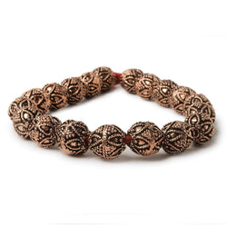 10mm Copper Bead Round Miligrain Triangle and Heart 8 inch 18 pcs (ONLINE ORDER ONLY)