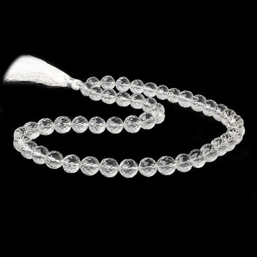 10mm Crystal Quartz Concave Faceted Round Beads 16 inch 43 pieces (ONLINE ORDER ONLY)