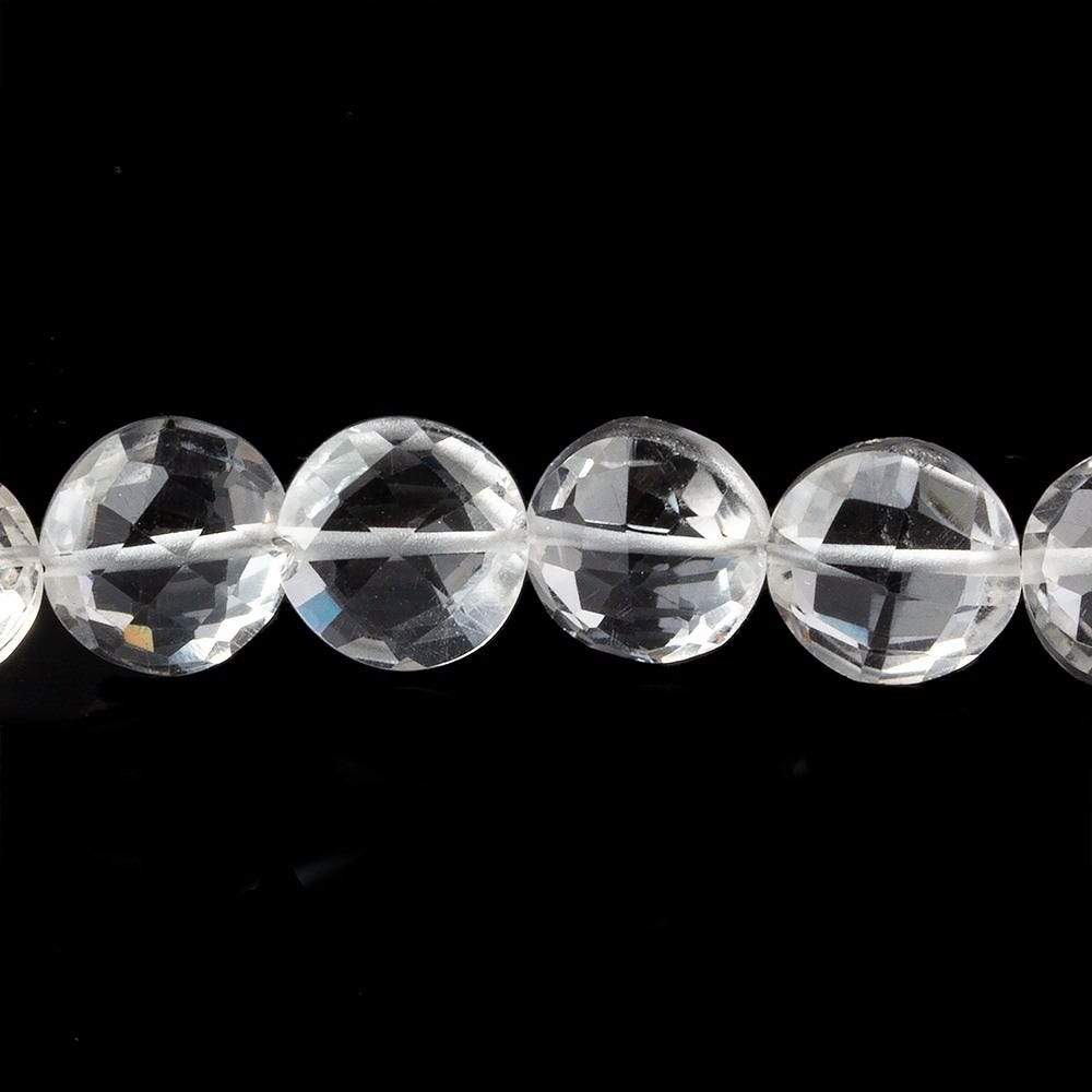 10mm Crystal Quartz Faceted Coin Beads 8 inch 20 pieces (ONLINE ORDER ONLY)