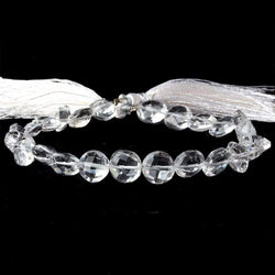 10mm Crystal Quartz Faceted Coin Beads 8 inch 20 pieces (ONLINE ORDER ONLY)