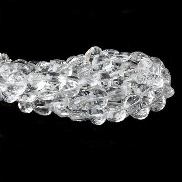 10mm Crystal Quartz Faceted Coin Beads 8 inch 20 pieces (ONLINE ORDER ONLY)