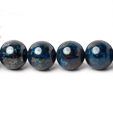 10mm Dark Chrysocolla Plain Rounds 16 inch 40 beads A (ONLINE ORDER ONLY)