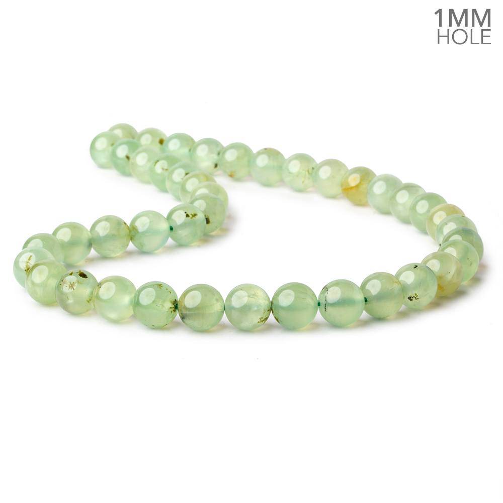 10mm Dendritic Prehnite plain round large hole beads 15.5 inch 41 pieces A (ONLINE ORDER ONLY)