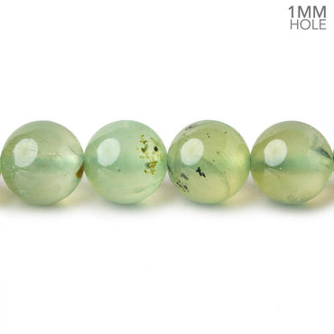 10mm Dendritic Prehnite plain round large hole beads 15.5 inch 41 pieces AA (ONLINE ORDER ONLY)