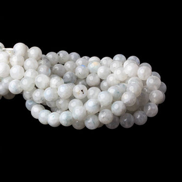10mm Dendritic Rainbow Moonstone plain rounds 16 inch 40 beads A (ONLINE ORDER ONLY)