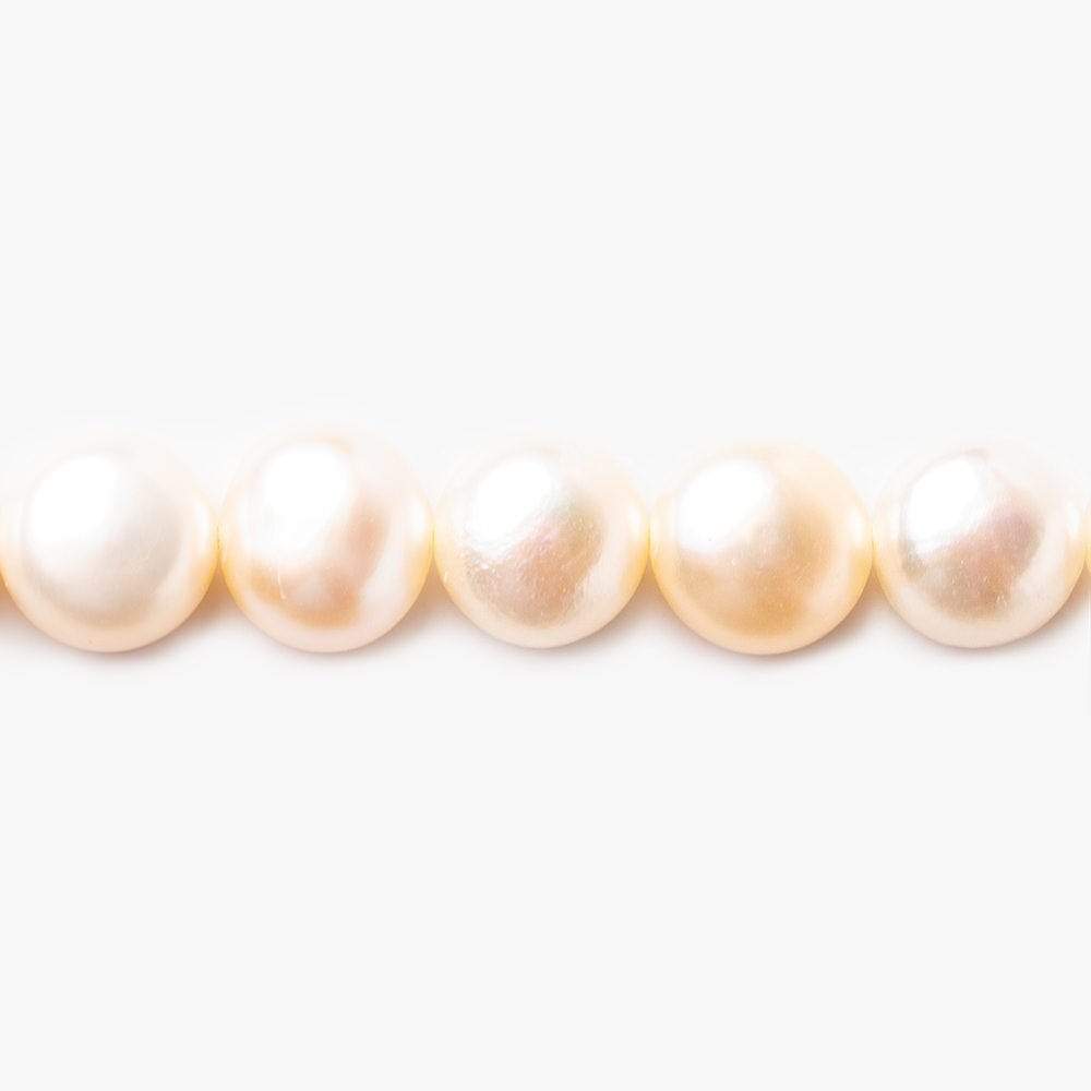 10mm Georgia Pale Peach Button Freshwater Pearls 15.5 inch 40 pieces (ONLINE ORDER ONLY)