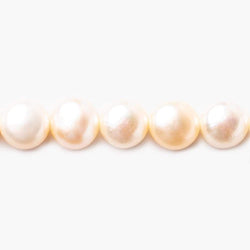 10mm Georgia Pale Peach Button Freshwater Pearls 15.5 inch 40 pieces (ONLINE ORDER ONLY)