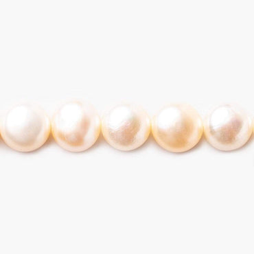 10mm Georgia Pale Peach Button Freshwater Pearls 15.5 inch 40 pieces (ONLINE ORDER ONLY)
