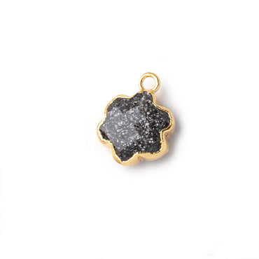 10mm Gold Leafed Celestial Quartz Faceted Flower Focal Pendant 1 piece (ONLINE ORDER ONLY)