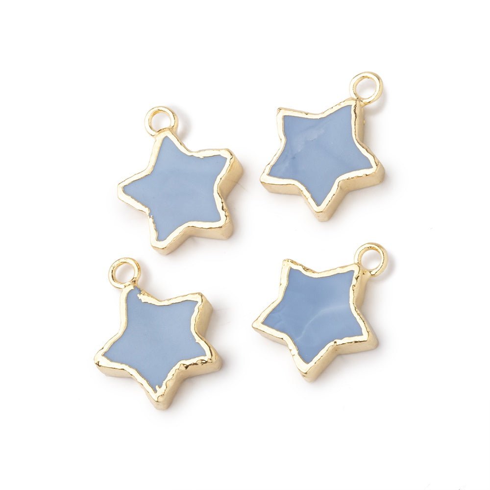 10mm Gold Leafed Owyhee Blue Opal Star Focal Pendant 1 piece (ONLINE ORDER ONLY)