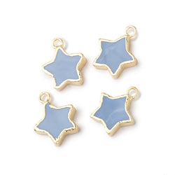 10mm Gold Leafed Owyhee Blue Opal Star Focal Pendant 1 piece (ONLINE ORDER ONLY)