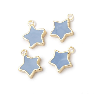 10mm Gold Leafed Owyhee Blue Opal Star Focal Pendant 1 piece (ONLINE ORDER ONLY)