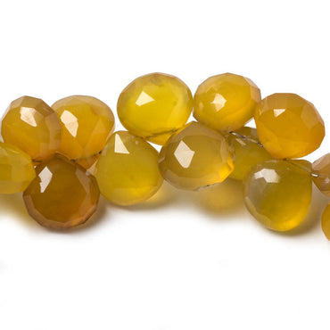 10mm Golden Yellow Chalcedony Faceted Heart Beads 8 inch 48 pieces (ONLINE ORDER ONLY)