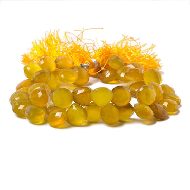 10mm Golden Yellow Chalcedony Faceted Heart Beads 8 inch 48 pieces (ONLINE ORDER ONLY)