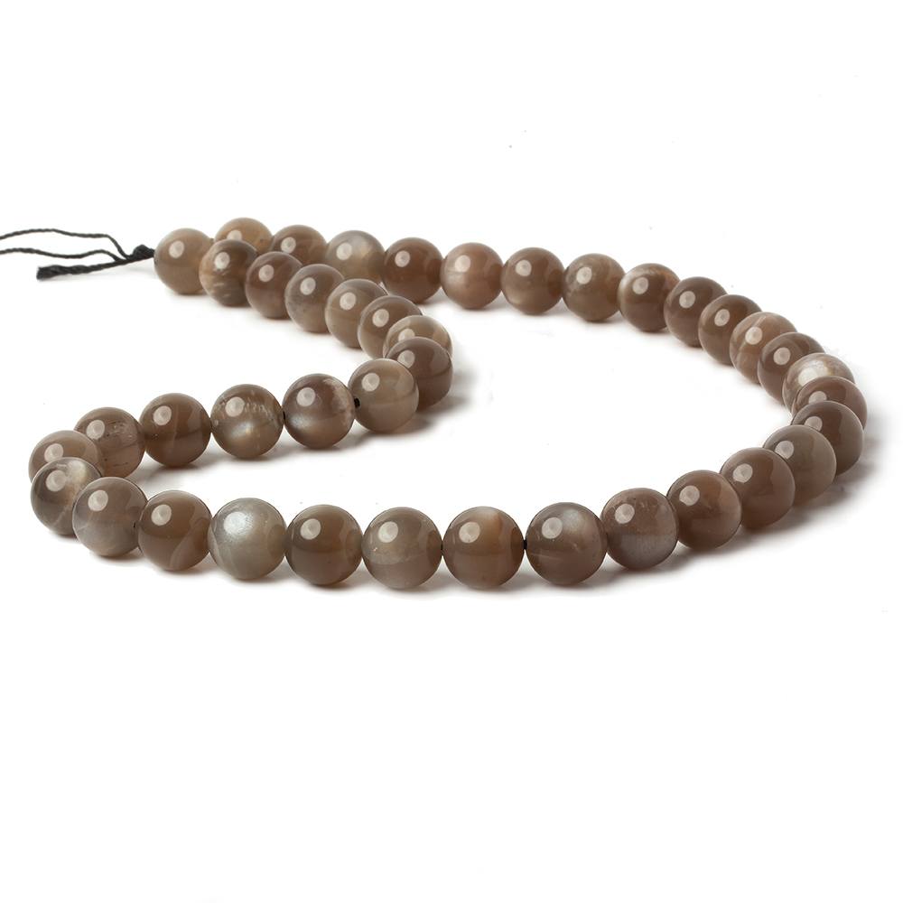 10mm A Grade Grey & Brown Moonstone Plain Rounds 16 inch 41 beads (ONLINE ORDER ONLY)