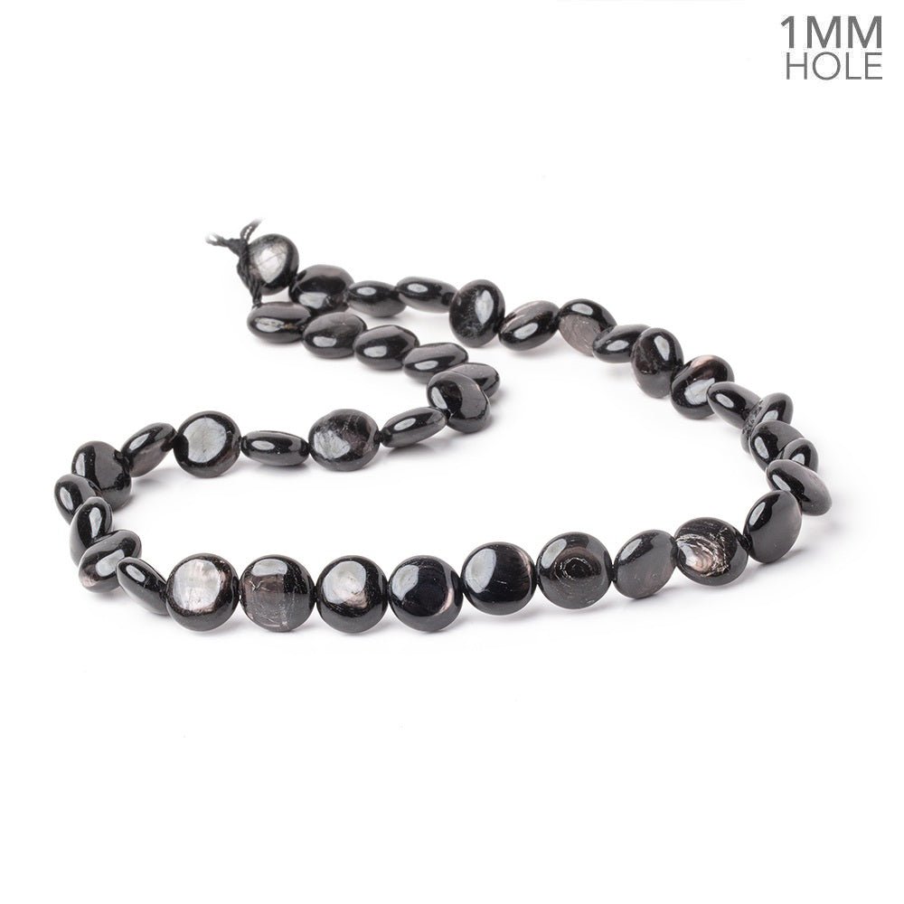 10mm Hypersthene Plain Coin Beads 15.5 inch 40 pieces 1mm Drill Hole (ONLINE ORDER ONLY)