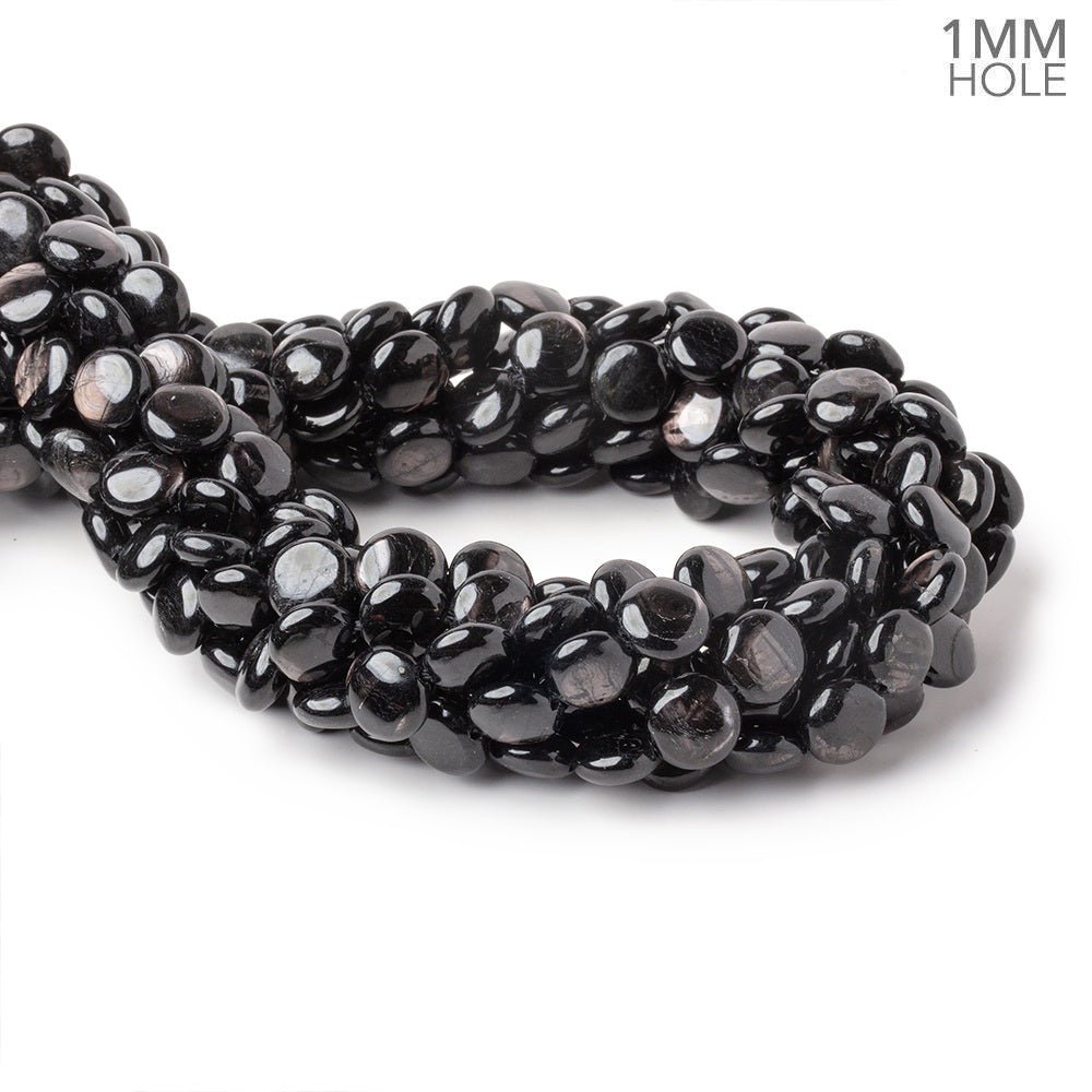 10mm Hypersthene Plain Coin Beads 15.5 inch 40 pieces 1mm Drill Hole (ONLINE ORDER ONLY)
