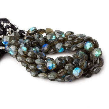 10mm Labradorite faceted pillows 8.5 inch 20 beads  A (ONLINE ORDER ONLY)