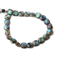 10mm Labradorite faceted pillows 8.5 inch 20 beads  A (ONLINE ORDER ONLY)
