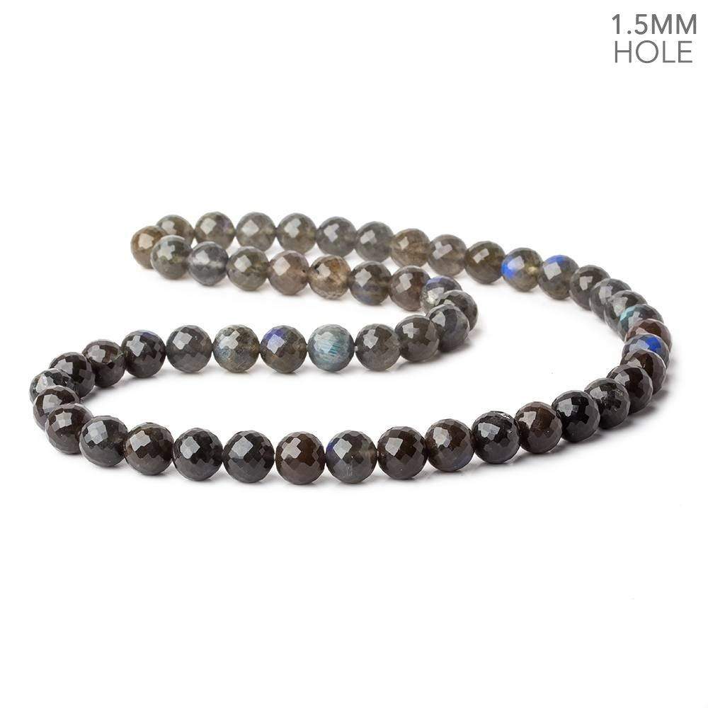 10mm Labradorite faceted rounds 20 inch 54 large hole beads  A (ONLINE ORDER ONLY)