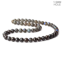 10mm Labradorite faceted rounds 20 inch 54 large hole beads  A (ONLINE ORDER ONLY)