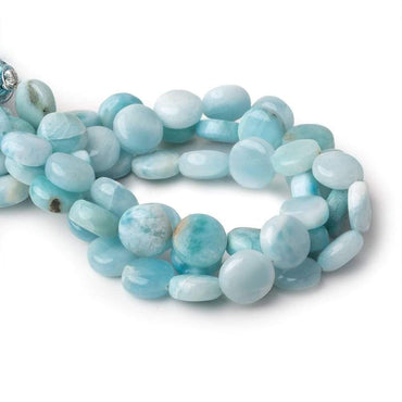 10mm Larimar plain coin beads 8 inch 19 pieces AA Grade (ONLINE ORDER ONLY)