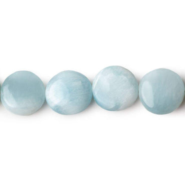 10mm Larimar plain coin beads 8 inch 19 pieces AA Grade (ONLINE ORDER ONLY)