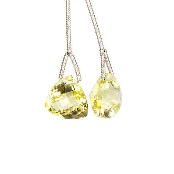 10mm Lemon Quartz Faceted Trillion Set of 2 beads (ONLINE ORDER ONLY)