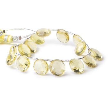 10mm Lemon Quartz Top Drilled Faceted Coin Beads 7 inch 15 pieces (ONLINE ORDER ONLY)