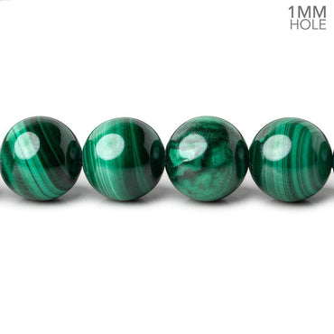 10mm Malachite plain round large hole beads 16 inch 41 pieces A (ONLINE ORDER ONLY)