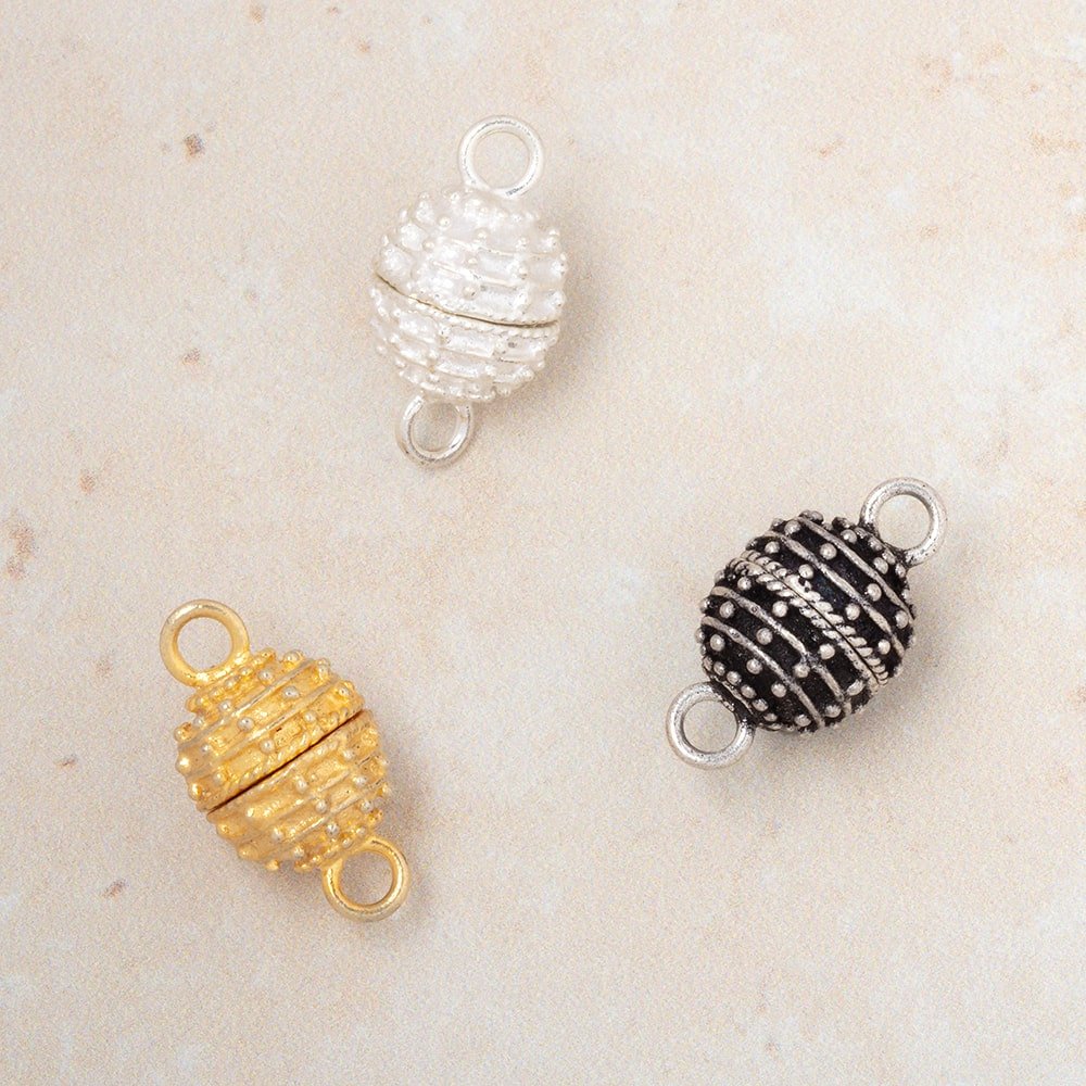 10mm Miligrain Beehive Design Magnetic Clasp 1 piece (ONLINE ORDER ONLY)