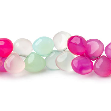 10mm Multi Color Chalcedony Plain Heart Beads 7.5 inch 44 pieces (ONLINE ORDER ONLY)