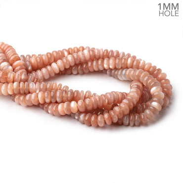 10mm Peach Moonstone Plain Rondelles 16 inch 85 Beads 1mm hole (ONLINE ORDER ONLY)