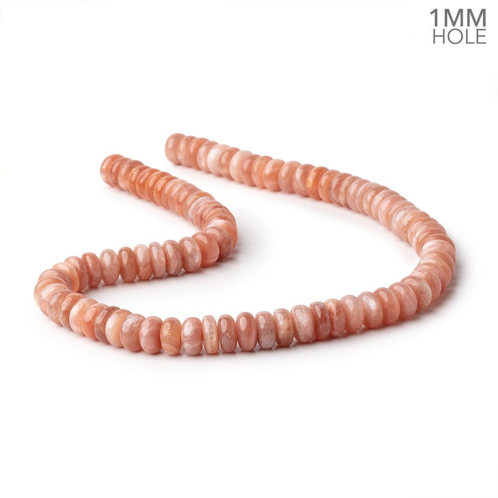 10mm Peach Moonstone Plain Rondelles 16 inch 85 Beads 1mm hole (ONLINE ORDER ONLY)