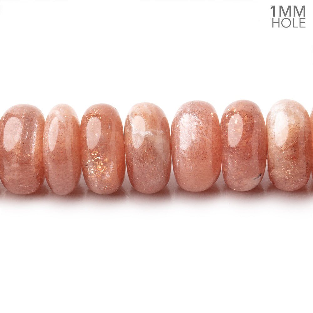 10mm Peach Moonstone Plain Rondelles 16 inch 85 Beads 1mm hole (ONLINE ORDER ONLY)