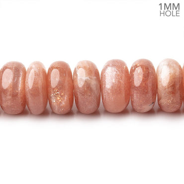 10mm Peach Moonstone Plain Rondelles 16 inch 85 Beads 1mm hole (ONLINE ORDER ONLY)