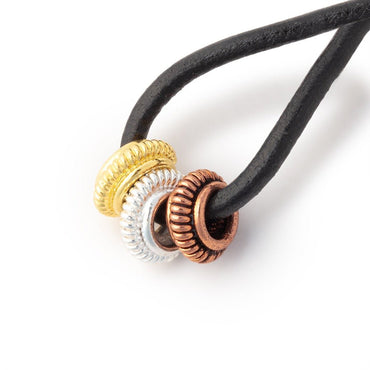 10mm Pinwheel Design Spacer Set of 10 Large Hole Beads (ONLINE ORDER ONLY)