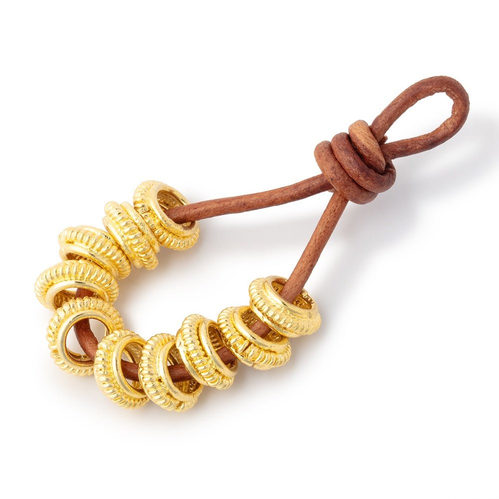 10mm Pinwheel Design Spacer Set of 10 Large Hole Beads (ONLINE ORDER ONLY)