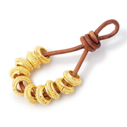 10mm Pinwheel Design Spacer Set of 10 Large Hole Beads (ONLINE ORDER ONLY)