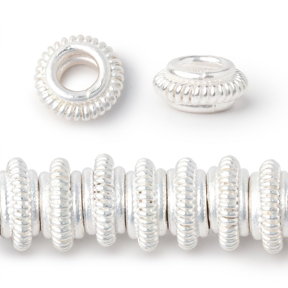 10mm Pinwheel Spacer with 4mm Large Hole 8 inch 43 Beads (ONLINE ORDER ONLY)