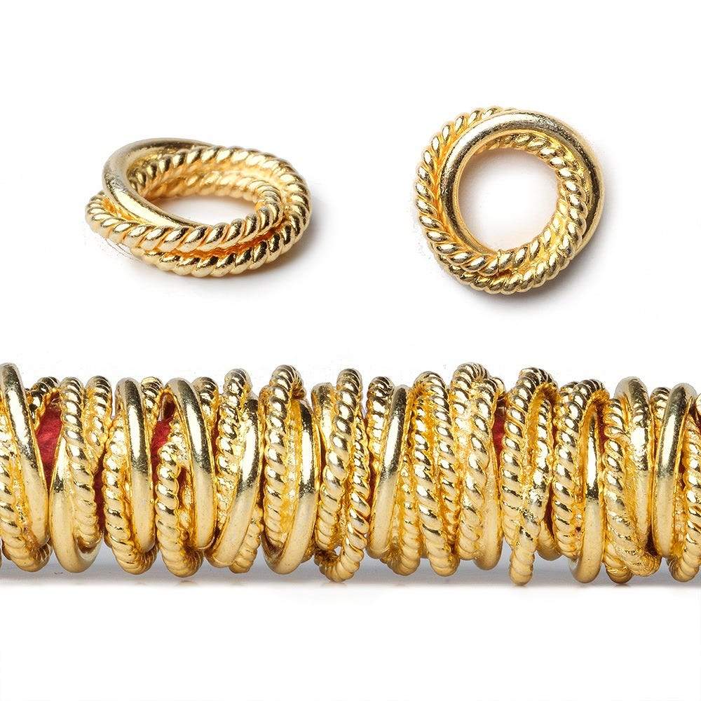 10mm Plain & Twist Mobius Spacers with 5mm Large Hole 8 inch 82 Beads (ONLINE ORDER ONLY)