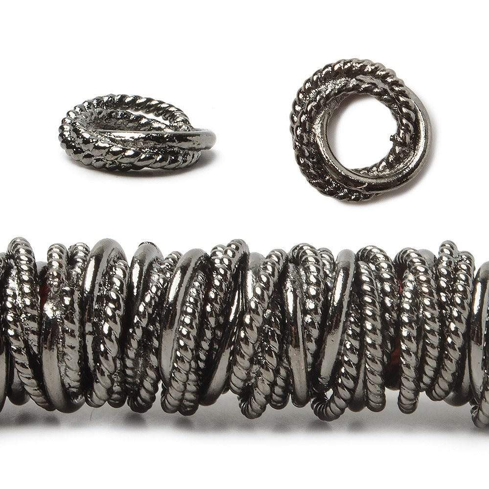 10mm Plain & Twist Mobius Spacers with 5mm Large Hole 8 inch 82 Beads (ONLINE ORDER ONLY)