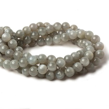 10mm Platinum Grey Moonstone Plain Rounds 16 inch 41 beads AA (ONLINE ORDER ONLY)