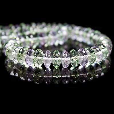 10mm Prasiolite Faceted Rondelles 16 inch 59 beads AA Grade (ONLINE ORDER ONLY)